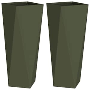 Truhlík 2 pcs Olivově zelená 30 x 30 x 75 cm Ocel - obrázek 2