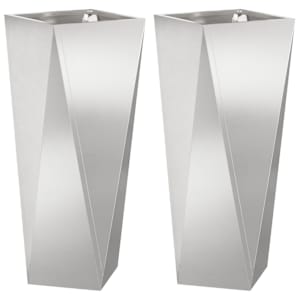 Truhlík 2 pcs Stříbrná 30 x 30 x 75 cm Nerezová ocel - obrázek 2