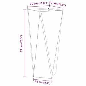Truhlík 2 pcs Stříbrná 30 x 30 x 75 cm Nerezová ocel - obrázek 12