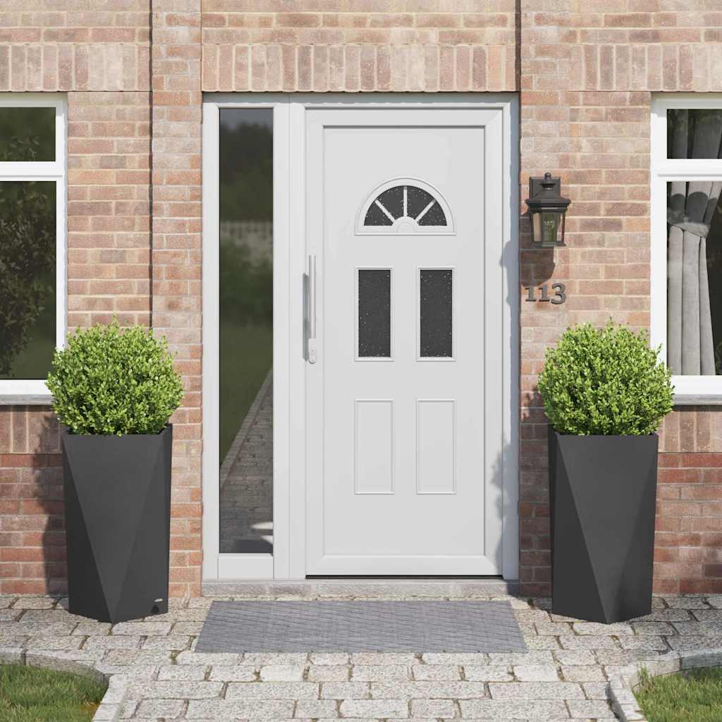 vidaXL Jardinieră 2 pcs Negru 40 x 40 x 75 cm Oțel