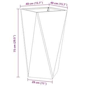 Truhlík 2 pcs Bílá 40 x 40 x 75 cm Ocel - obrázek 11