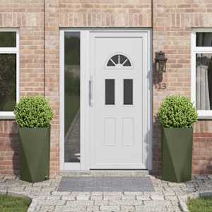 Cvetlično korito 2 pcs Oljčno zelena 40 x 40 x 75 cm Jeklo