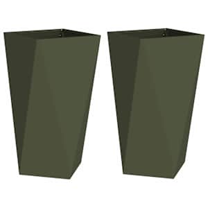 Truhlík 2 pcs Olivově zelená 40 x 40 x 75 cm Ocel - obrázek 2