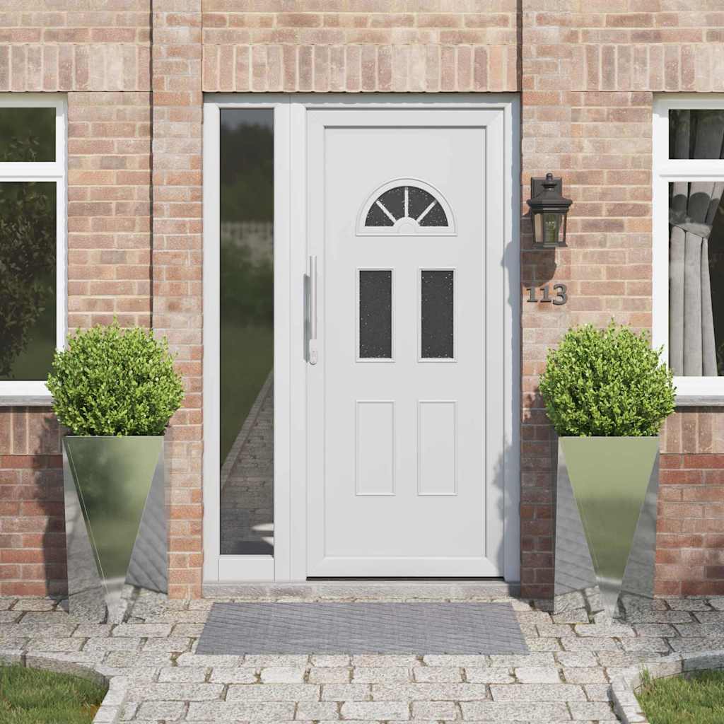 vidaXL Jardinieră 2 pcs Argintiu 40 x 40 x 75 cm Oțel Galvanizat