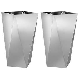 Truhlík 2 pcs Stříbrná 40 x 40 x 75 cm Pozinkovaná ocel - obrázek 2