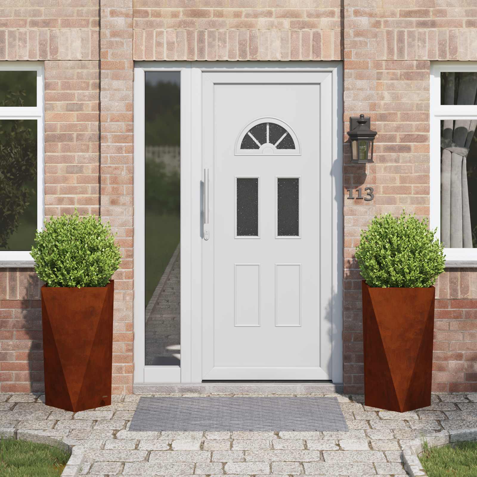 Cvetlično korito 2 pcs Rjav 40 x 40 x 75 cm