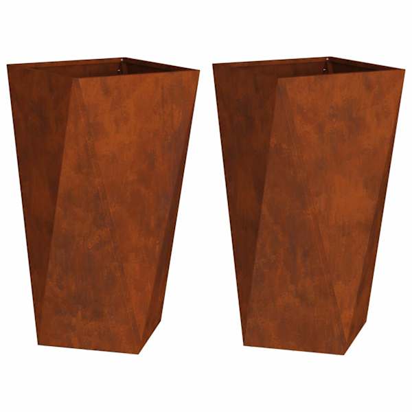 vidaXL Taimekast 2 tk Rooste 40 x 40 x 75 cm terase t&uuml;&uuml;p