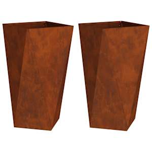 Truhlík 2 pcs Rezavá 40 x 40 x 75 cm Povětrnostně odolná ocel - obrázek 2