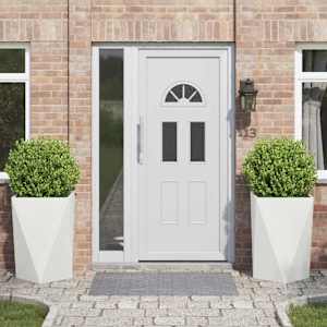 Cvetlično korito 2 pcs Bela 50 x 50 x 75 cm Jeklo