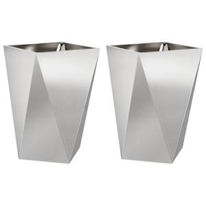 Truhlík 2 pcs Stříbrná 50 x 50 x 75 cm Nerezová ocel - obrázek 2