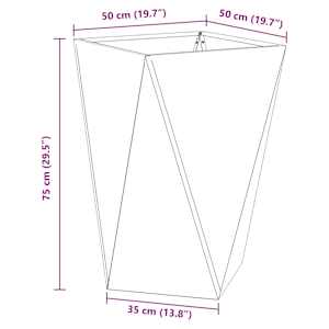Truhlík 2 pcs Stříbrná 50 x 50 x 75 cm Nerezová ocel - obrázek 11