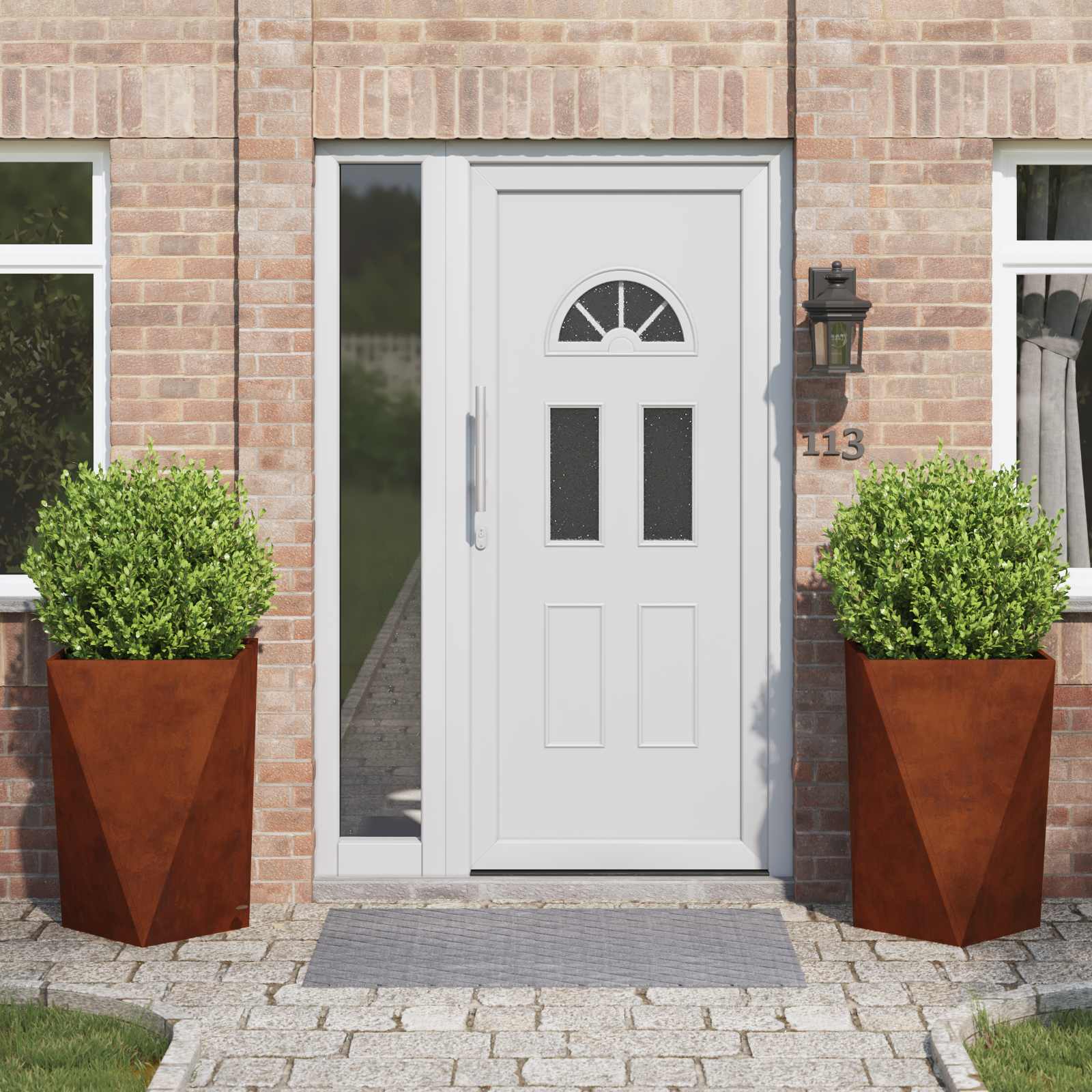 Cvetlično korito 2 pcs Rjav 50 x 50 x 75 cm