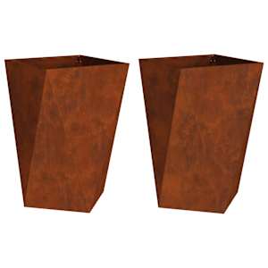 Truhlík 2 pcs Rezavá 50 x 50 x 75 cm Povětrnostně odolná ocel - obrázek 2