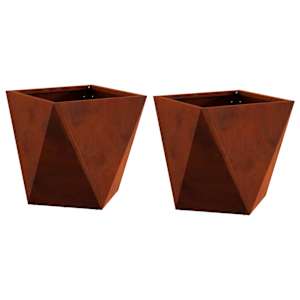 Truhlík 2 pcs Rezavá 30 x 30 x 30 cm Povětrnostně odolná ocel - obrázek 2