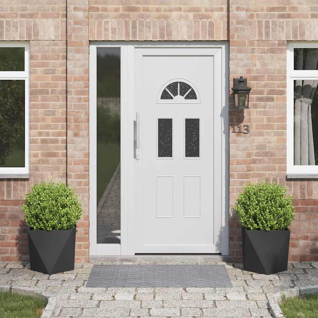 vidaXL Jardinieră 2 pcs Negru 40 x 40 x 40 cm Oțel