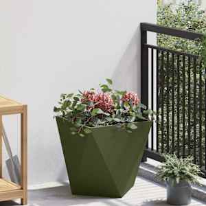 Cvetlično korito Oljčno zelena 40 x 40 x 40 cm Jeklo