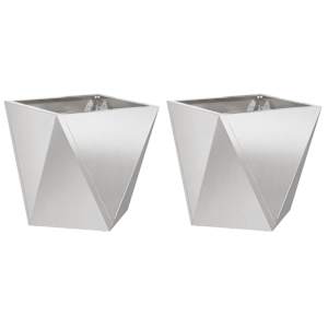 Truhlík 2 pcs Stříbrná 40 x 40 x 40 cm Nerezová ocel - obrázek 2
