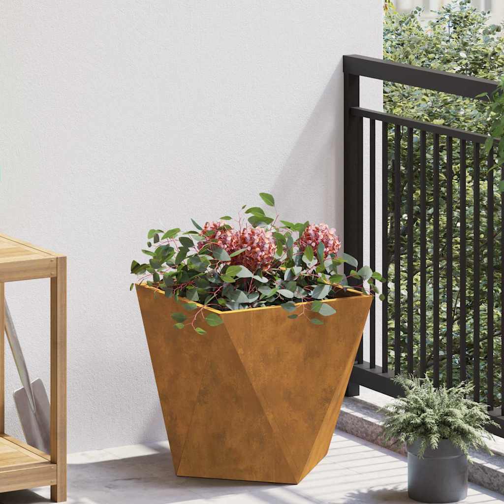 vidaXL Jardinieră Ruginit 40 x 40 x 40 cm Oțel rezistent de intemperii
