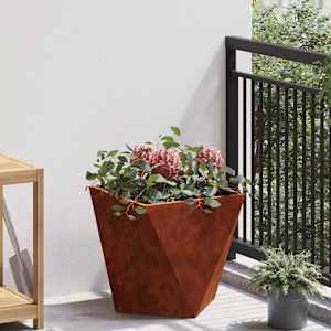 Cvetlično korito Rjav 40 x 40 x 40 cm Vremensko odporno jeklo