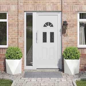 Cvetlično korito 2 pcs Bela 50 x 50 x 50 cm Jeklo