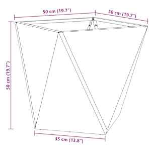 Truhlík 2 pcs Antracit 50 x 50 x 50 cm Ocel - obrázek 11