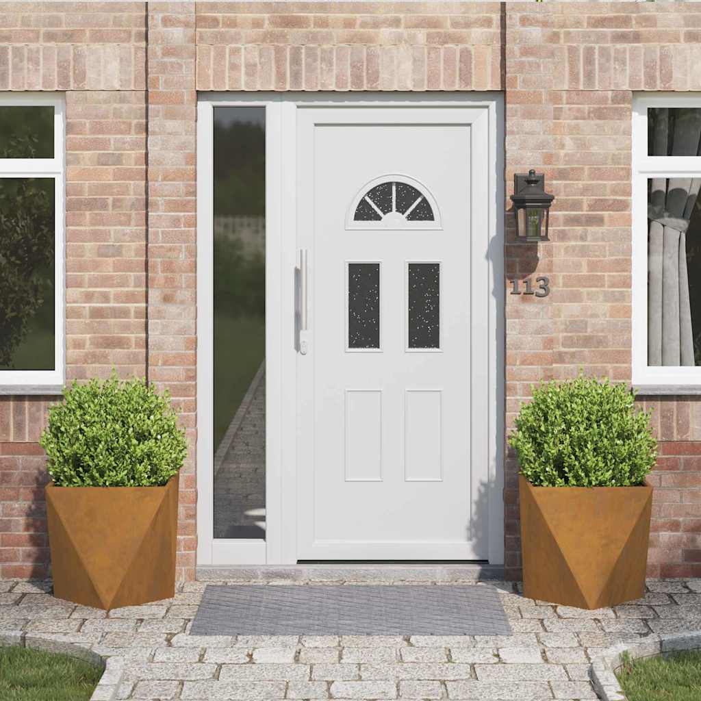 vidaXL Jardinieră 2 pcs Ruginit 50 x 50 x 50 cm