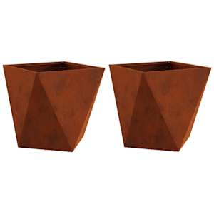 Truhlík 2 pcs Rezavá 50 x 50 x 50 cm Povětrnostně odolná ocel - obrázek 2