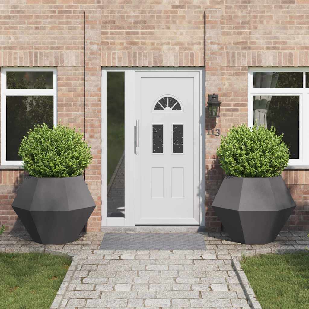 Accesorii gazon grădina - Jardinieră 2 pcs Negru 100 x 100 x 80 cm Oțel