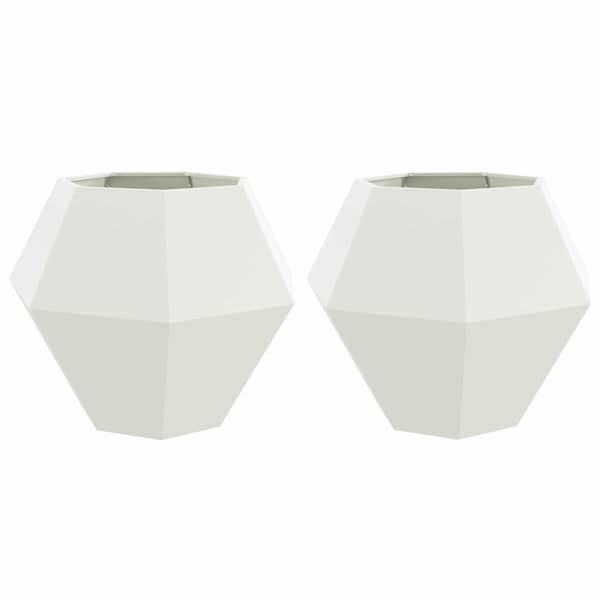 vidaXL Taimekast 2 tk Valge 100 x 100 x 80 cm Teras