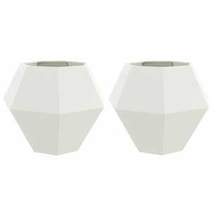 Truhlík 2 pcs Bílá 100 x 100 x 80 cm Ocel - obrázek 2