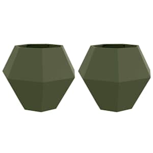 Truhlík 2 pcs Olivově zelená 100 x 100 x 80 cm Ocel - obrázek 2