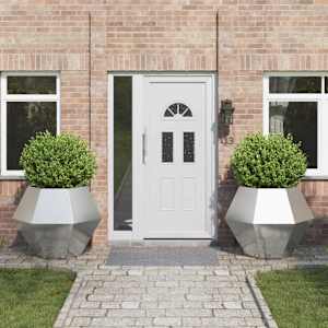 Cvetlično korito 2 pcs srebrna 100 x 100 x 80 cm