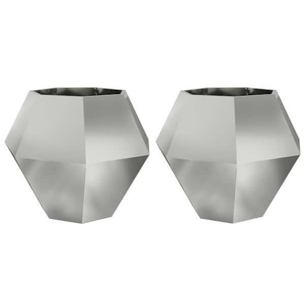 vidaXL Taimekast 2 tk H&otilde;bedane 100 x 100 x 80 cm Tsingitud teras