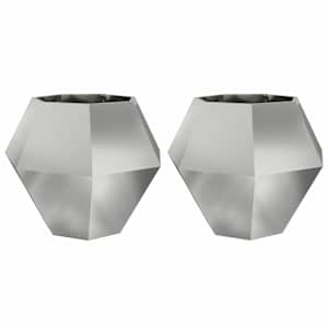 Truhlík 2 pcs Stříbrná 100 x 100 x 80 cm Pozinkovaná ocel - obrázek 2