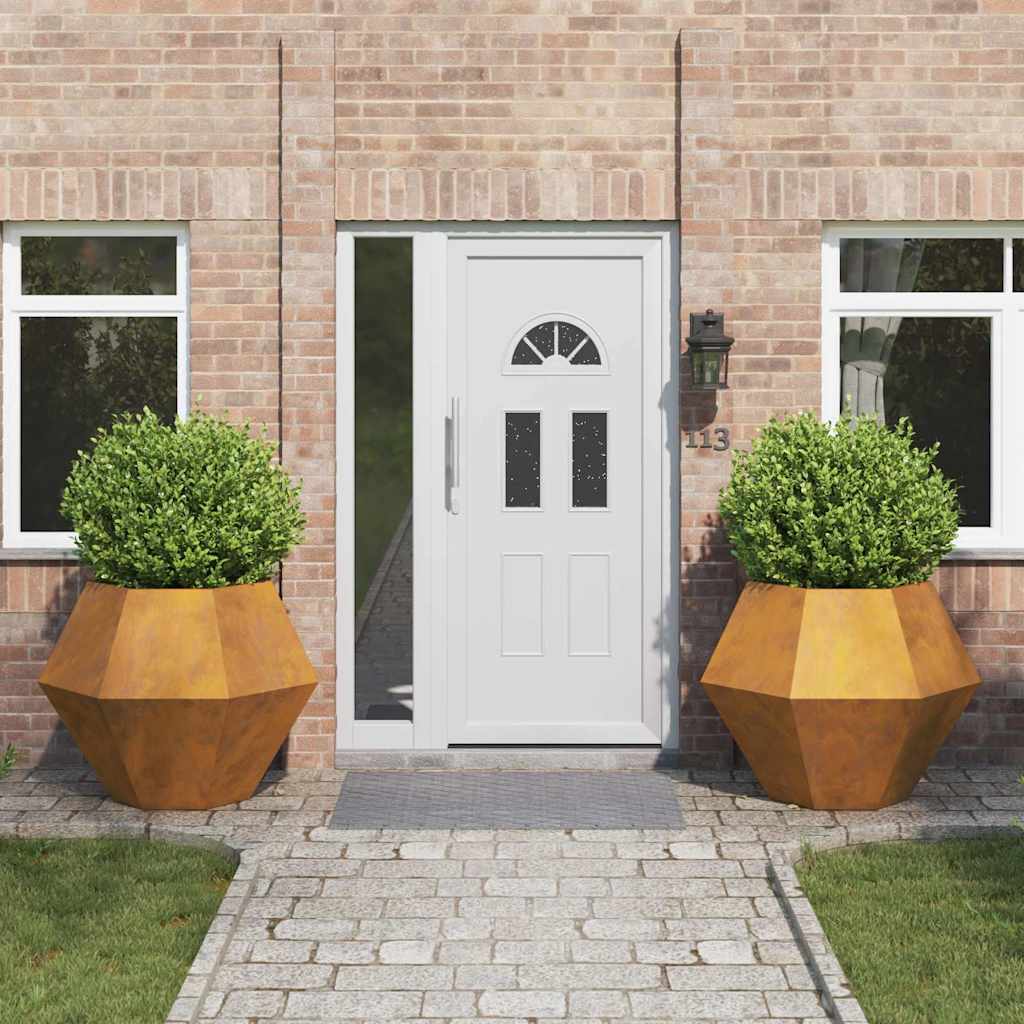 Accesorii gazon grădina - Jardinieră 2 pcs Ruginit 100 x 100 x 80 cm