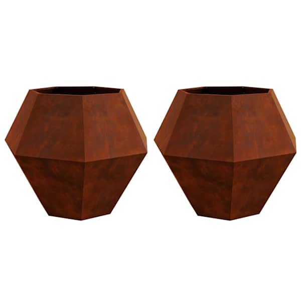 vidaXL Taimekast 2 tk Rooste 100 x 100 x 80 cm Ilmastikukindel teras