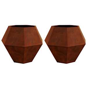 Truhlík 2 pcs Rezavá 100 x 100 x 80 cm Povětrnostně odolná ocel - obrázek 2