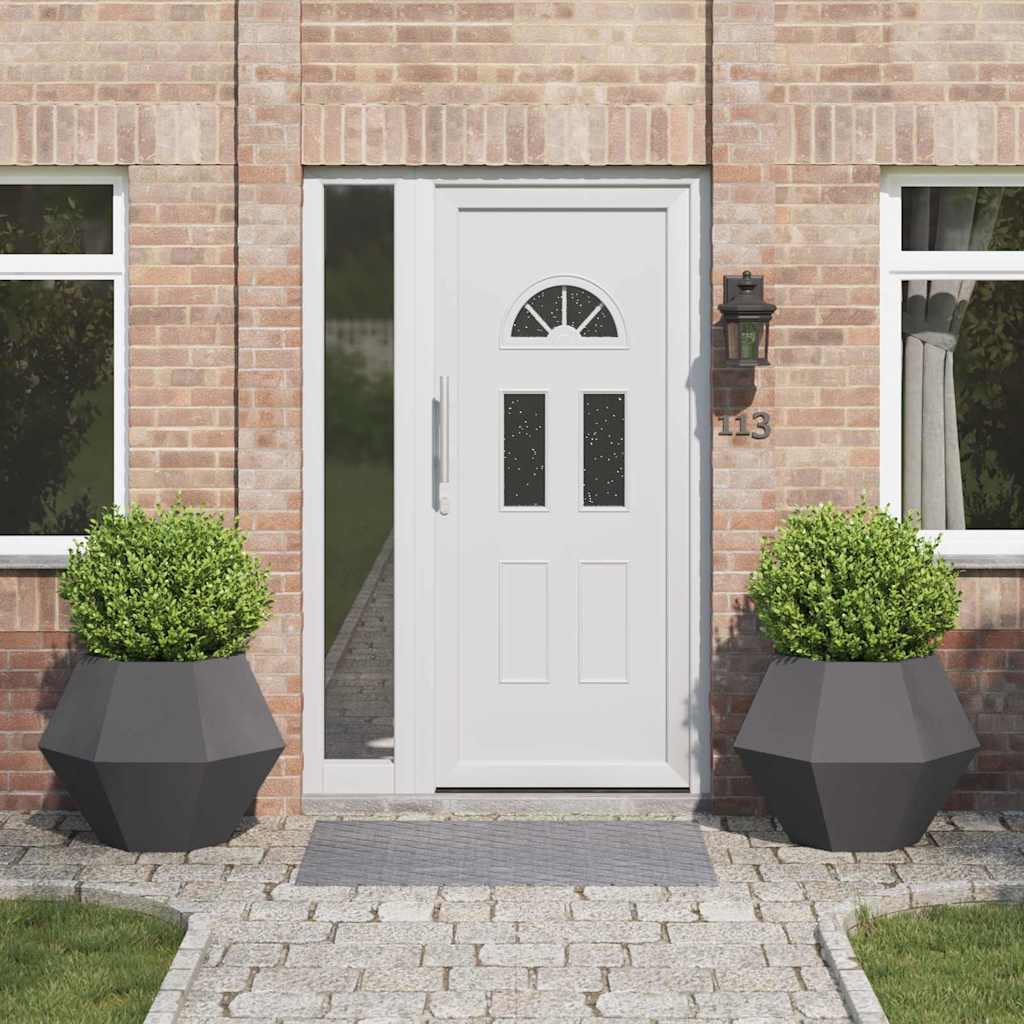 vidaXL Jardinieră 2 pcs Negru 75 x 75 x 60 cm Oțel