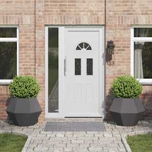 Cvetlično korito 2 pcs Črna 75 x 75 x 60 cm Jeklo