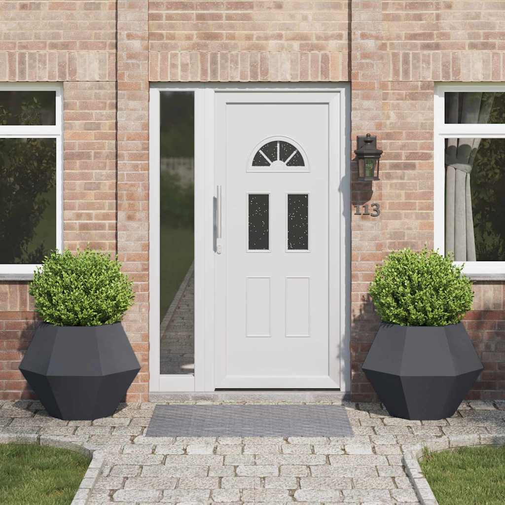 Accesorii gazon grădina - Jardinieră 2 pcs Antracit 75 x 75 x 60 cm Oțel