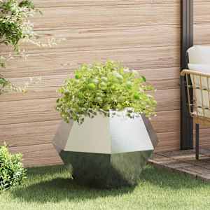 Cvetlično korito srebrna 75 x 75 x 60 cm Nerjaveče jeklo