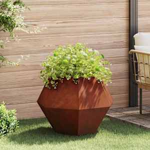 Cvetlično korito Rjav 75 x 75 x 60 cm Vremensko odporno jeklo