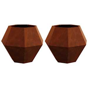 Truhlík 2 pcs Rezavá 75 x 75 x 60 cm Povětrnostně odolná ocel - obrázek 2