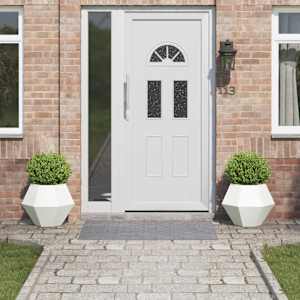 Cvetlično korito 2 pcs Bela 50 x 50 x 40 cm Jeklo