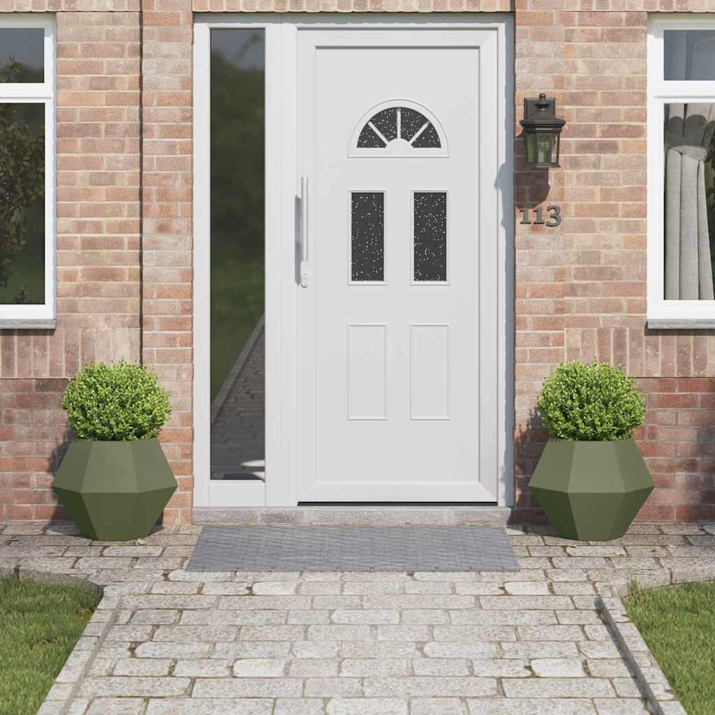 Grădinărit - Jardinieră 2 pcs Verde măsliniu 50 x 50 x 40 cm Oțel