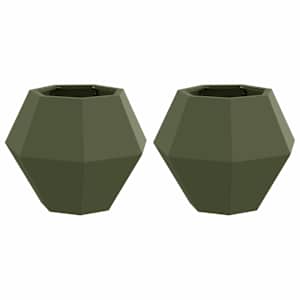 Truhlík 2 pcs Olivově zelená 50 x 50 x 40 cm Ocel - obrázek 2