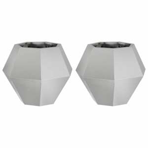 Truhlík 2 pcs Stříbrná 50 x 50 x 40 cm Nerezová ocel - obrázek 2