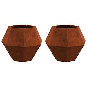 Truhlík 2 pcs Rezavá 50 x 50 x 40 cm Povětrnostně odolná ocel - obrázek 2