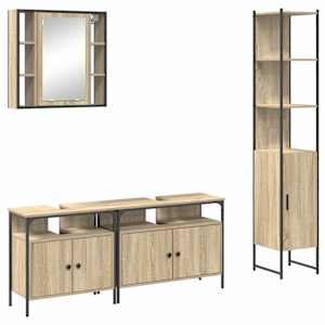Sada koupelnového nábytku 4 pcs Sonoma dub kompozitní dřevo - obrázek 2