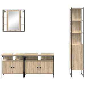 Sada koupelnového nábytku 4 pcs Sonoma dub kompozitní dřevo - obrázek 9